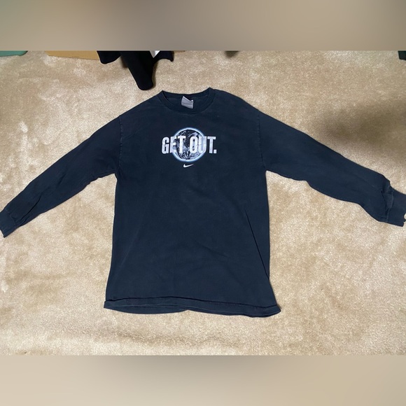 Vintage NIKE Long Sleeve T-Shirt Size Large, “Get Out” in the world & live life! - Picture 3 of 8